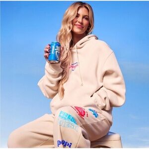 🆕 Poppi Woman’s Baggy Relaxed Stay Juicy Wide Leg Graphic Sweatpants | NWT